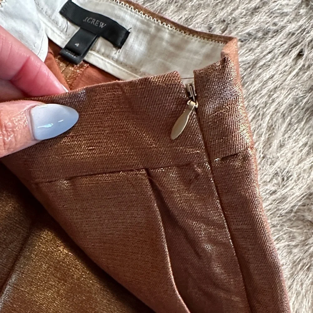 J. Crew Shimmering Bronze High Waist Shorts